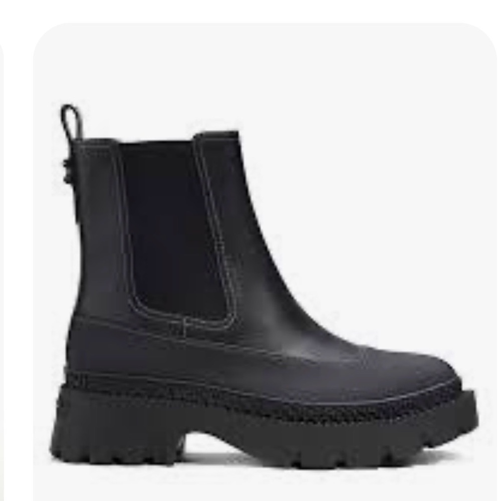NWT Coach Black Leather Ankle Boots size 11